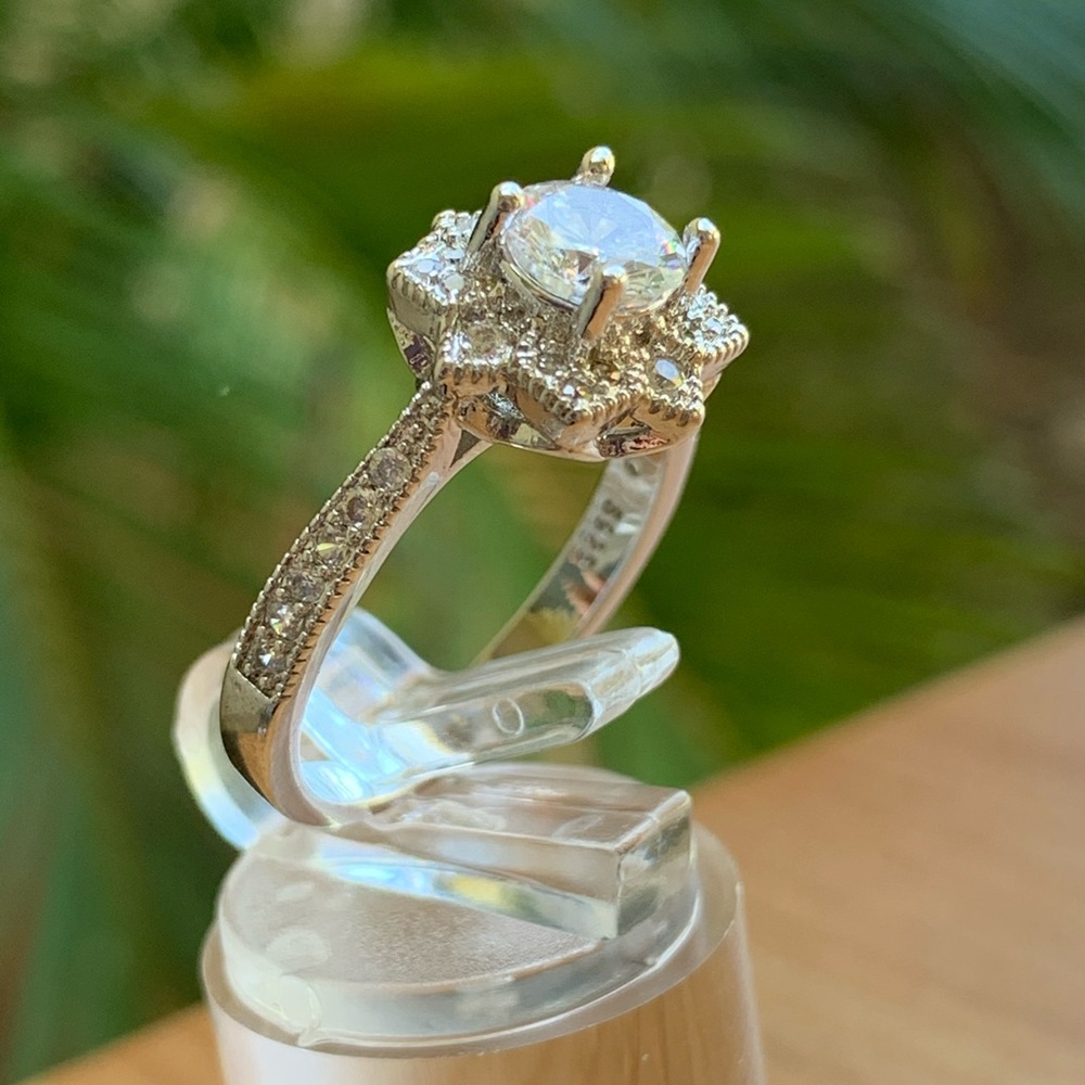 925 Silver Wedding Engagement Ring White Sapphire
